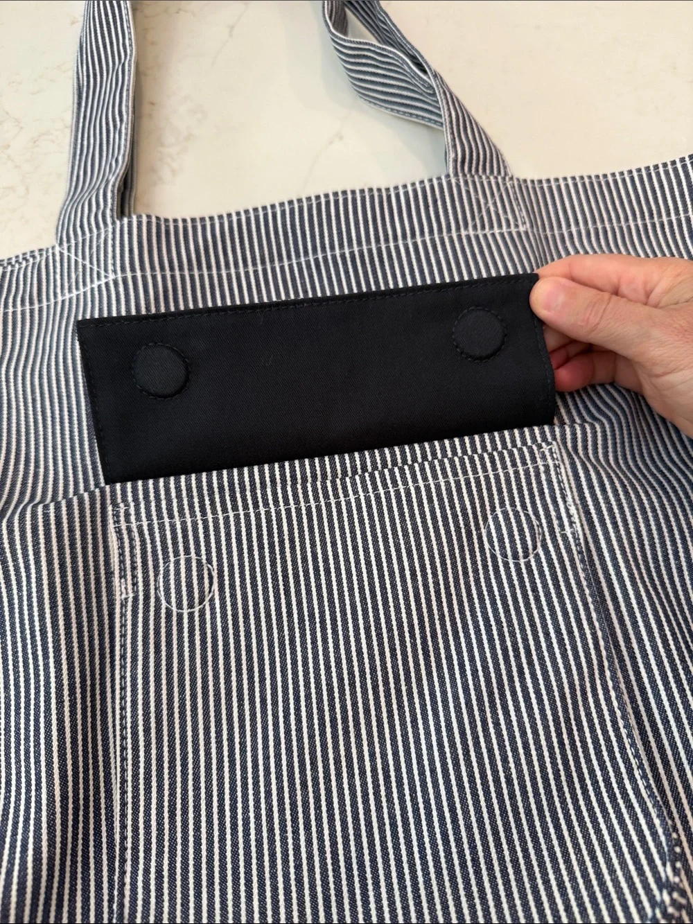 Barbour Navy and White Tote Bag